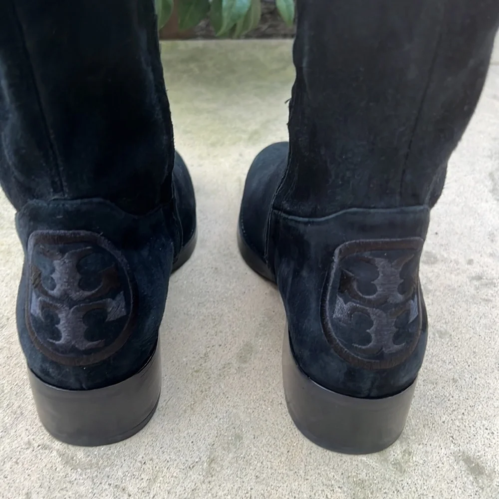 Tory Burch Thea Black Suede Over the Knee Boots Women's Size 7 New w/o box!